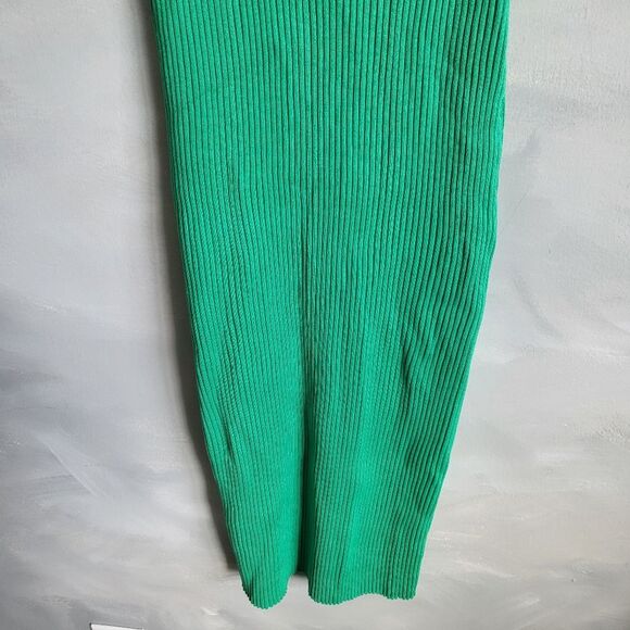 H&M Ribbed Kelly Green Midi Body Con Dress Size L NWT - Picture 7 of 9